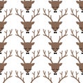 Deer head silhouette seamless pattern. Royalty Free Stock Photo