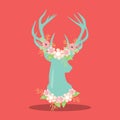 DEER HEAD SKY BLUE 07 Royalty Free Stock Photo