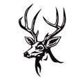 Deer Head Stylized Drawing. Logo Template Vector Illustration
