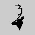 Deer head symbol on gray backdrop Royalty Free Stock Photo