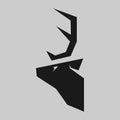 Deer head symbol on gray backdrop Royalty Free Stock Photo