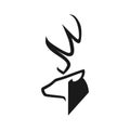 Deer head symbol on white backdrop Royalty Free Stock Photo