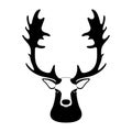 Deer head vector black silhouette