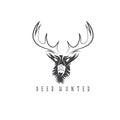 Deer head vector design template, hunting Royalty Free Stock Photo