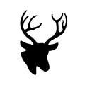 Deer head vector illustration black Royalty Free Stock Photo