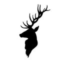 Deer head vector illustration black silhouette Royalty Free Stock Photo