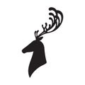 Deer head vector illustration elk silhouette Royalty Free Stock Photo