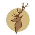 Deer head vector illustration style flat Royalty Free Stock Photo