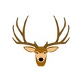 Deer head vector illustration style flat side