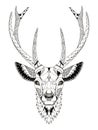 Deer head zentangle stylized Royalty Free Stock Photo