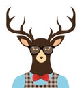 deer hipster dressed glasses