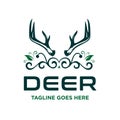 Deer horn leaf logo your company Royalty Free Stock Photo