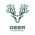 Deer horn leaf logo Royalty Free Stock Photo