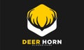 Deer horn in polygon symbol vector logo