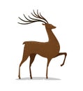 Deer with horns. Decorative animal. Vector illustration