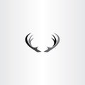 deer horns icon vector black logo