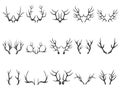 Deer horns silhouettes