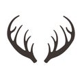 Deer horns vector illusrtation. Antlers vector silhouette icon. Hunting trophies. Reindeer