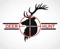 Deer hunt black red logo