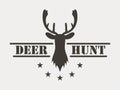 Deer hunt. Hunting club logo in vintage style.