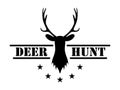 Deer hunt. Hunting club logo in vintage style.