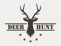 Deer hunt. Hunting club logo in vintage style.