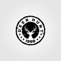 Deer hunt vintage logo vector illustration design Royalty Free Stock Photo