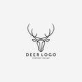 Deer Hunt Wildlife Logo Vector Illustration Design Template Line Art Royalty Free Stock Photo
