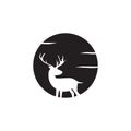 Deer hunter icon logo design vector template Royalty Free Stock Photo