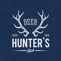 Deer Hunters Club Abstract Vintage Label or Logo Royalty Free Stock Photo