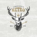 Deer hunters club vector badges, labels, logos Royalty Free Stock Photo