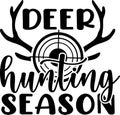 llustration of Target with text Deer hunting season, sticker, tshirt printvector illustration. Quote to design greeting