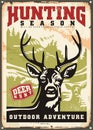 Deer hunting season vintage sign design Royalty Free Stock Photo