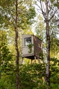 A deer hunting tower blind in the north woods of Wisconsin. Royalty Free Stock Photo
