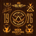 Deer Hunting - vector set for hunting emblem