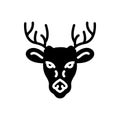 Black solid icon for Deer, animal and forest Royalty Free Stock Photo
