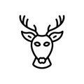 Black line icon for Deer, head and animal Royalty Free Stock Photo