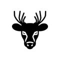 Black solid icon for Deer, mammal and reindeer Royalty Free Stock Photo