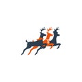 deer jump creative logo template illustration icon element