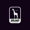 Giraffe label logo design template. Design elements for logo, label, emblem, sign. Vector illustration - Vector