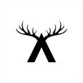 Deer letter a vector logo graphic modern abstract