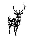 Deer line art black