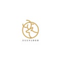Deer Line Logo Design. Dear Vector Illustration Royalty Free Stock Photo