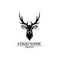 deer logo animal and mammal design and graphic vector Royalty Free Stock Photo