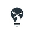 Beautiful deer and an electric light bulb logo design.