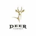 Deer Logo design concept, badge or vintage logo template