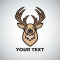 Deer Logo Design Stylized Drawing Vector Illustration