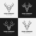 Deer logo icon template collection set design, generic line style