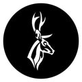 Antlers. Design elements of deer. Set of hand drawn deer horns on the white background. Vintage isolated icons Royalty Free Stock Photo