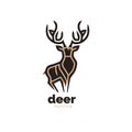 Deer logo template vector icon illustration design isolated on white background Royalty Free Stock Photo